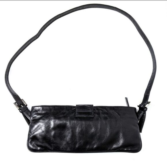 FENDI Black Napa Leather Slim Crossbody Bag - Picture 10 of 14